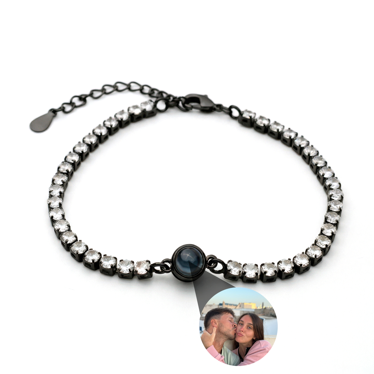 Personalized Photo Bracelet With Your Photo - Tennis Zirconia