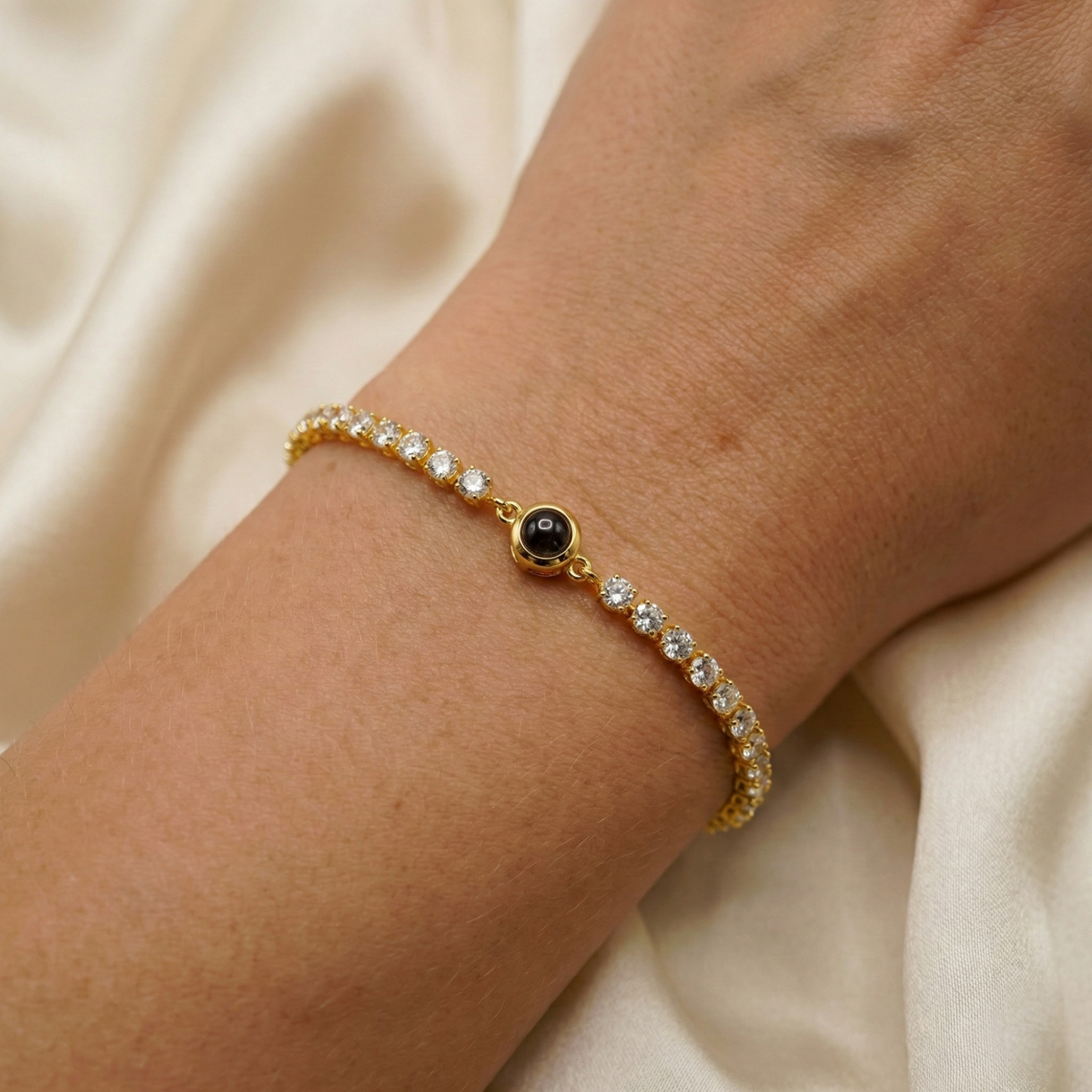 Personalized Photo Bracelet With Your Photo - Tennis Zirconia