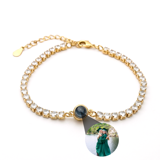 Personalized Photo Bracelet With Your Photo - Tennis Zirconia