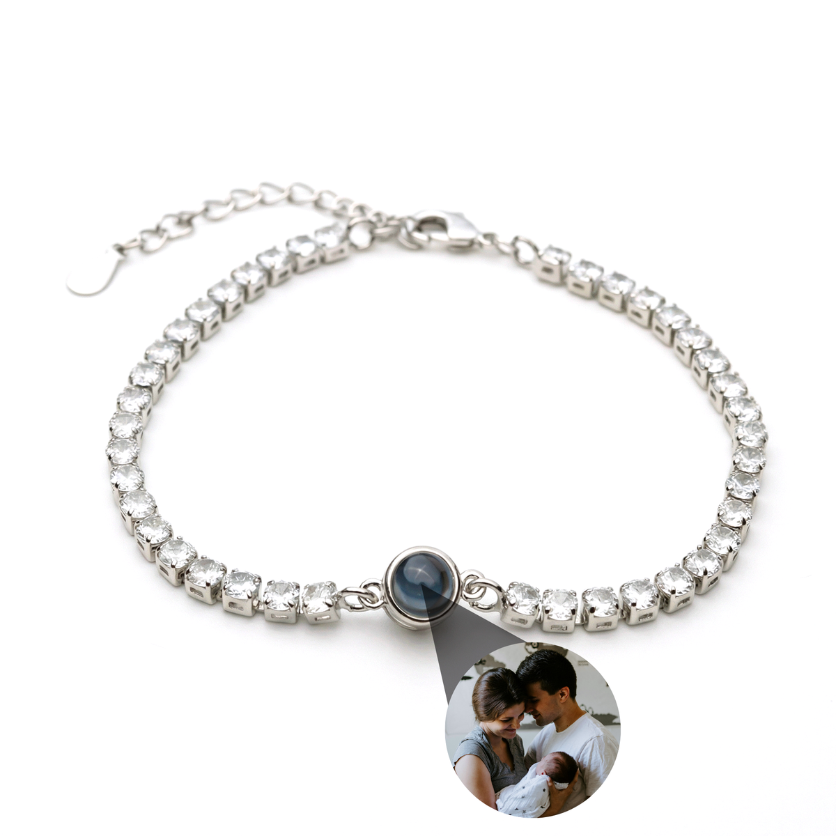 Personalized Photo Bracelet With Your Photo - Tennis Zirconia