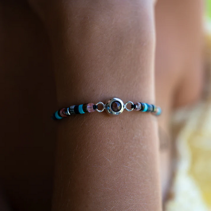 Personalized Photo Bracelet With Your Photo - Heishi Gemstone