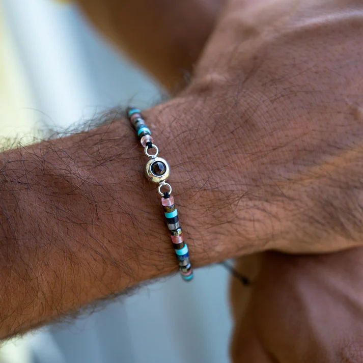 Personalized Photo Bracelet With Your Photo - Heishi Gemstone