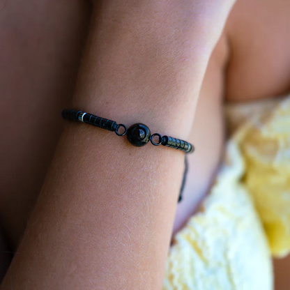 Personalized Photo Bracelet With Your Photo - Heishi Gemstone