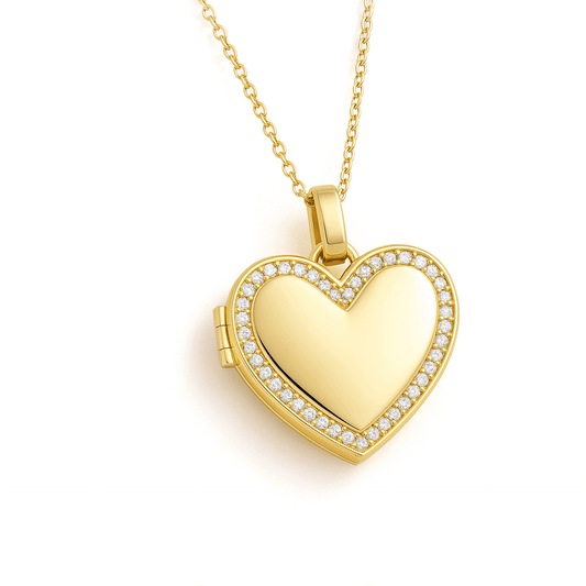 Locket Necklace with Photo - Heart