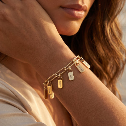 Personalized Bracelet with Engraved Tags