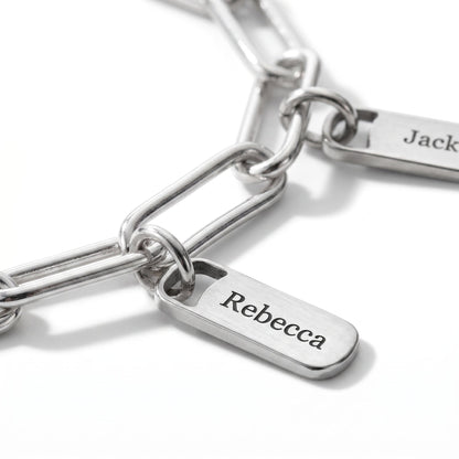 Personalized Bracelet with Engraved Tags