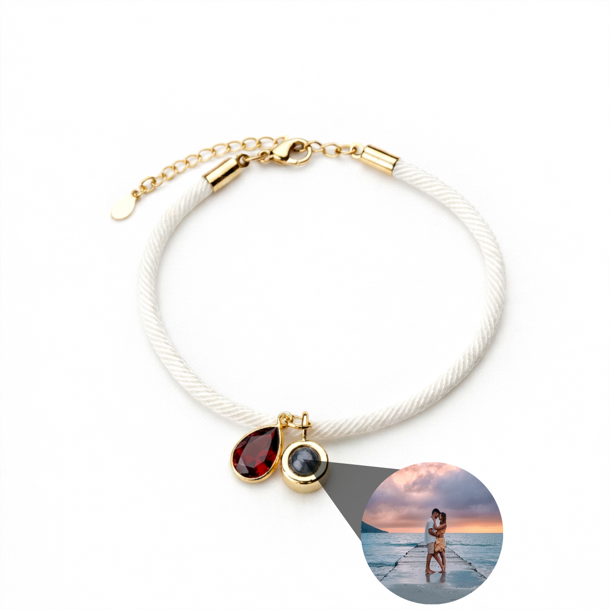 Essence Personalized Photo Bracelet with Birthstone