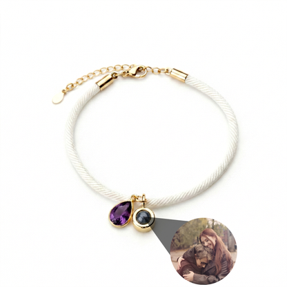 Essence Personalized Photo Bracelet with Birthstone