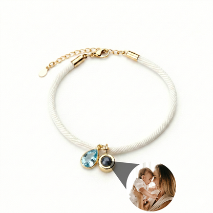 Essence Personalized Photo Bracelet with Birthstone