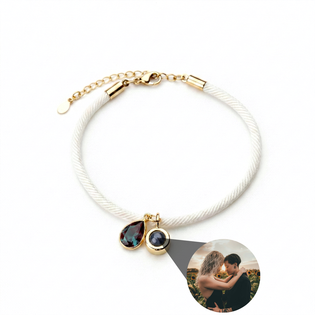 Essence Personalized Photo Bracelet with Birthstone