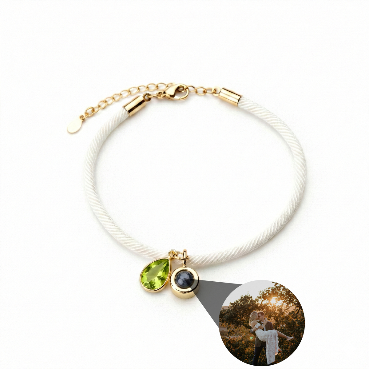 Essence Personalized Photo Bracelet with Birthstone