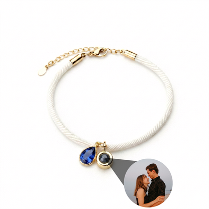 Essence Personalized Photo Bracelet with Birthstone