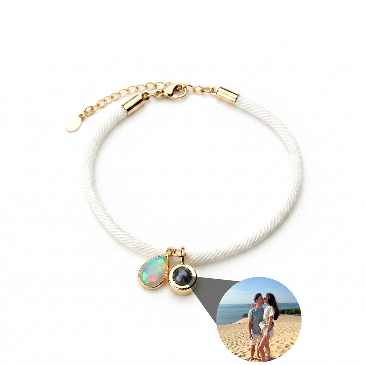 Essence Personalized Photo Bracelet with Birthstone