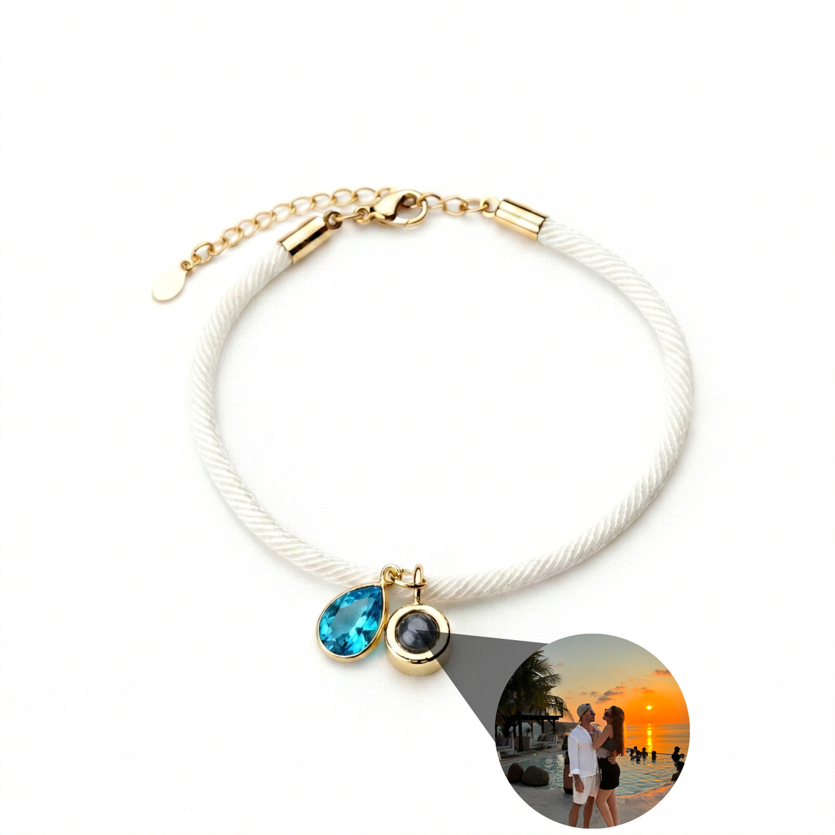 Essence Personalized Photo Bracelet with Birthstone