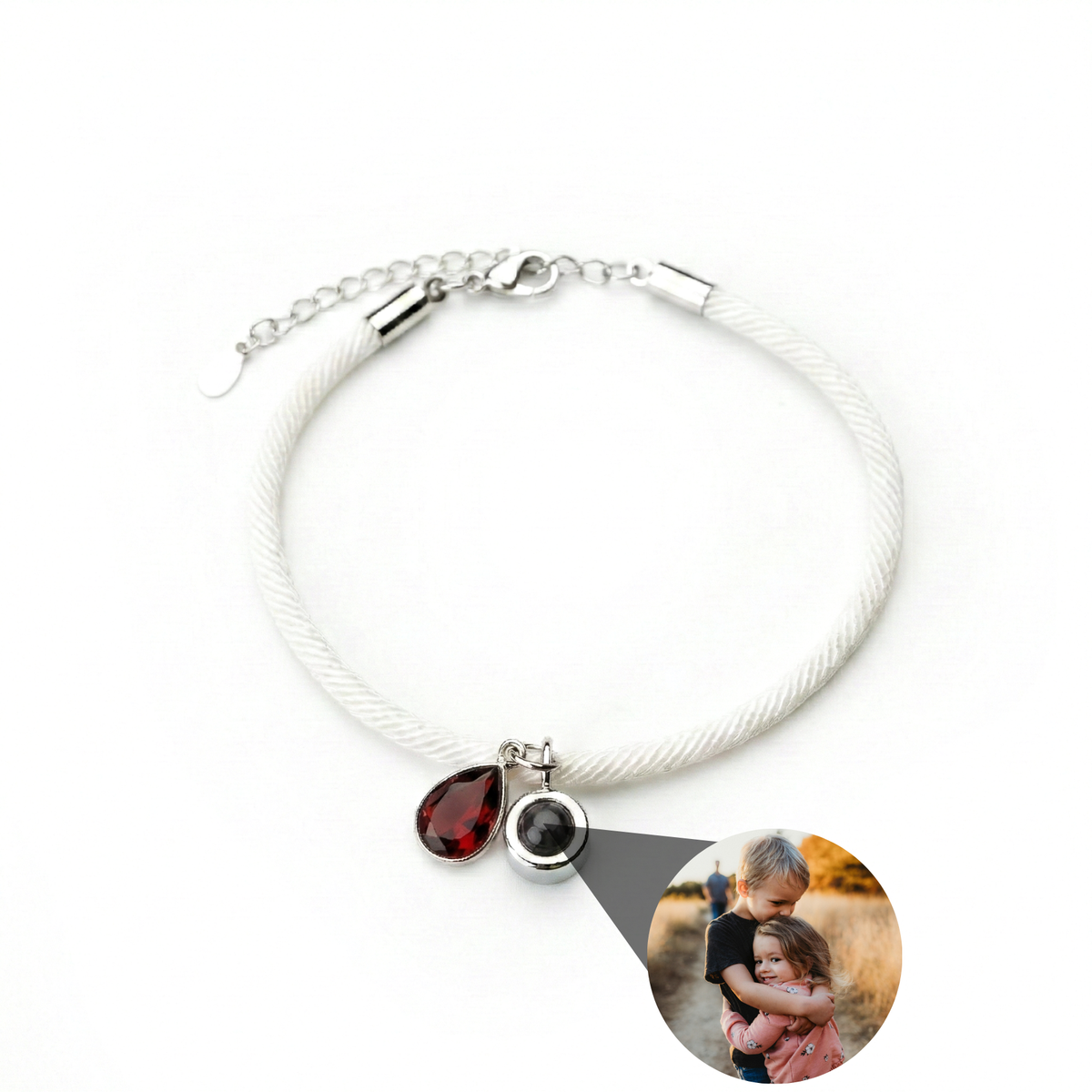 Essence Personalized Photo Bracelet with Birthstone