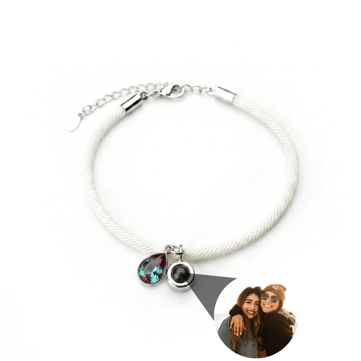 Essence Personalized Photo Bracelet with Birthstone