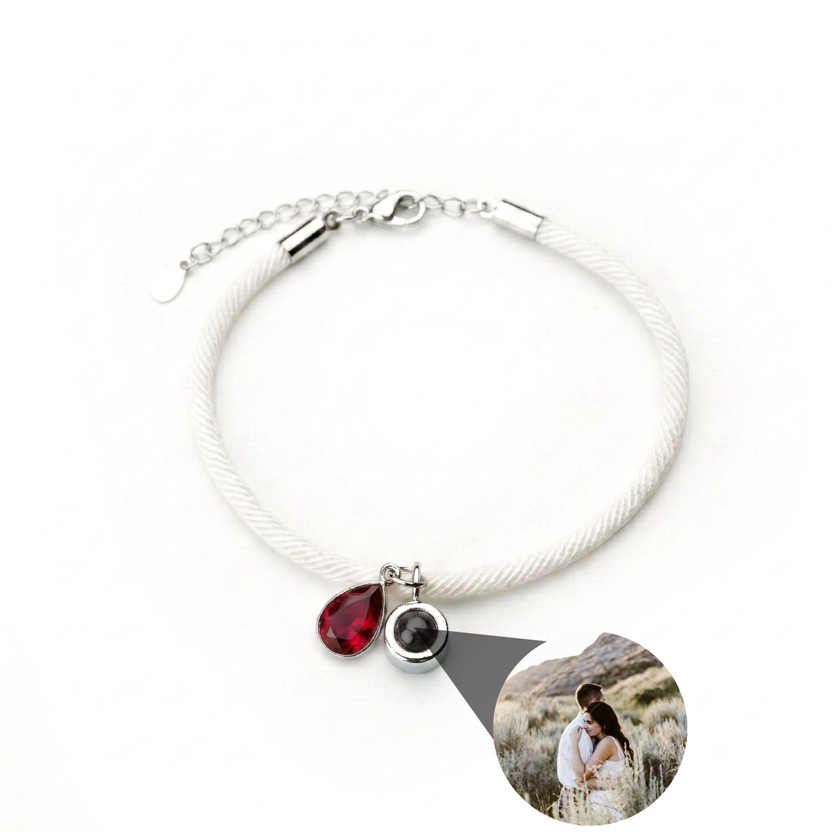Essence Personalized Photo Bracelet with Birthstone