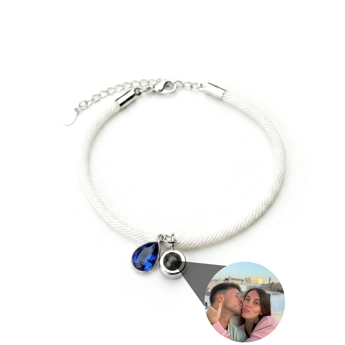 Essence Personalized Photo Bracelet with Birthstone