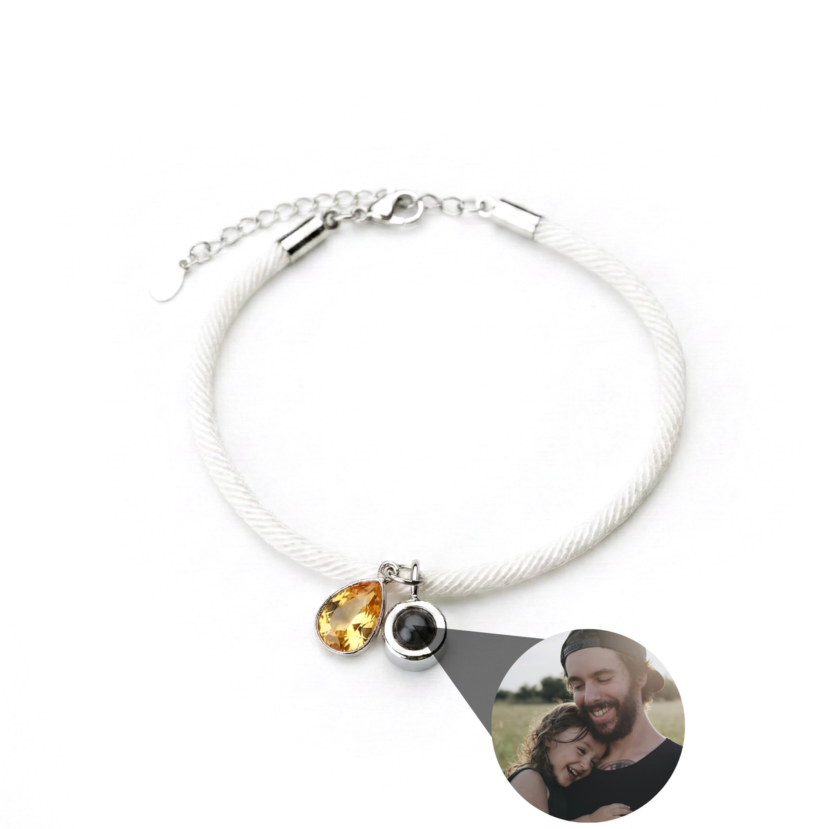Essence Personalized Photo Bracelet with Birthstone