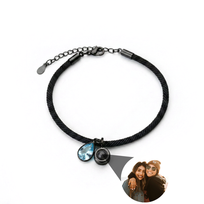 Essence Personalized Photo Bracelet with Birthstone