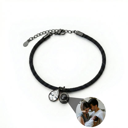 Essence Personalized Photo Bracelet with Birthstone