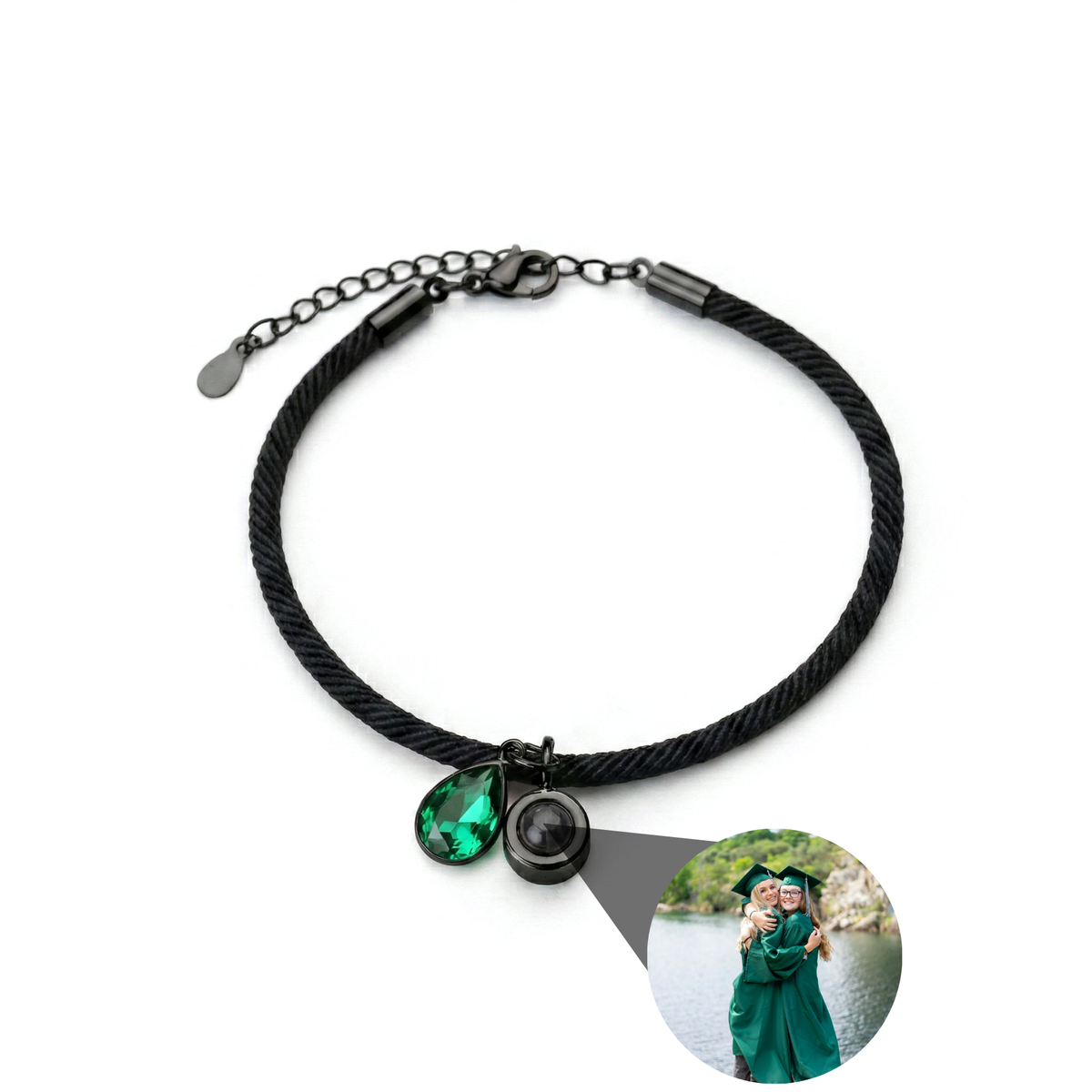 Essence Personalized Photo Bracelet with Birthstone