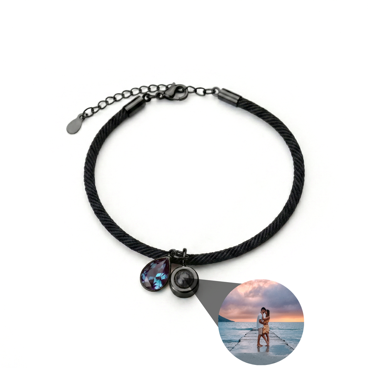 Essence Personalized Photo Bracelet with Birthstone