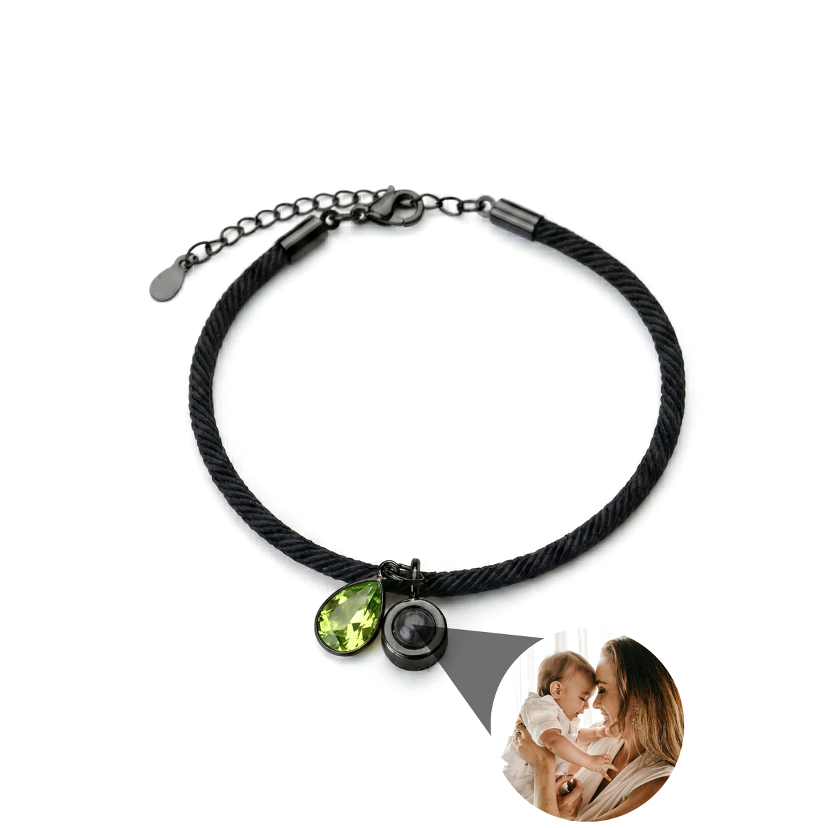 Essence Personalized Photo Bracelet with Birthstone