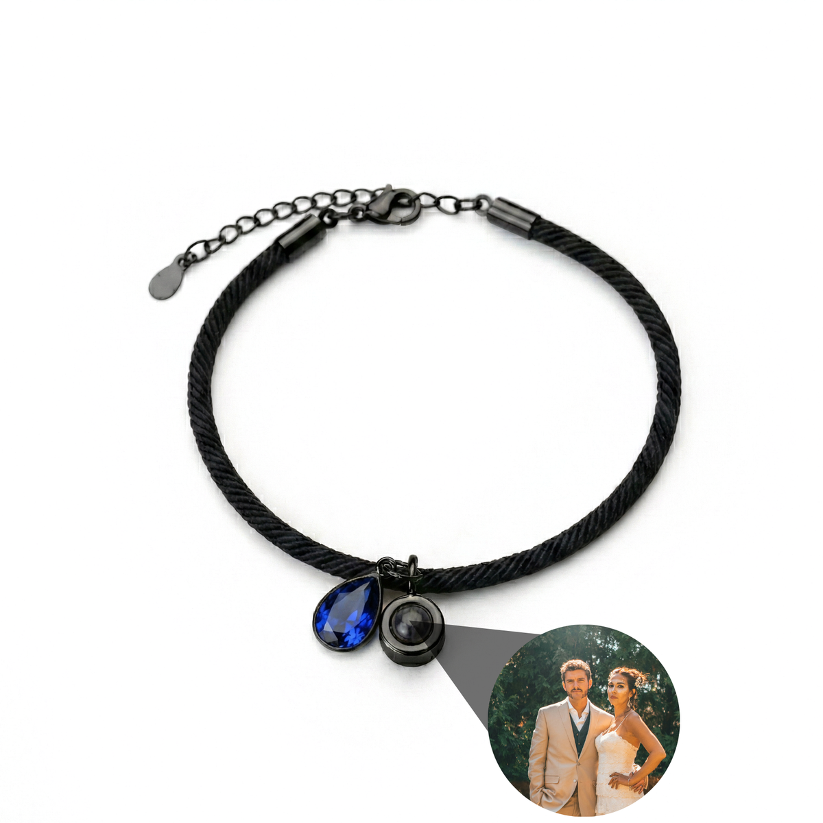 Essence Personalized Photo Bracelet with Birthstone