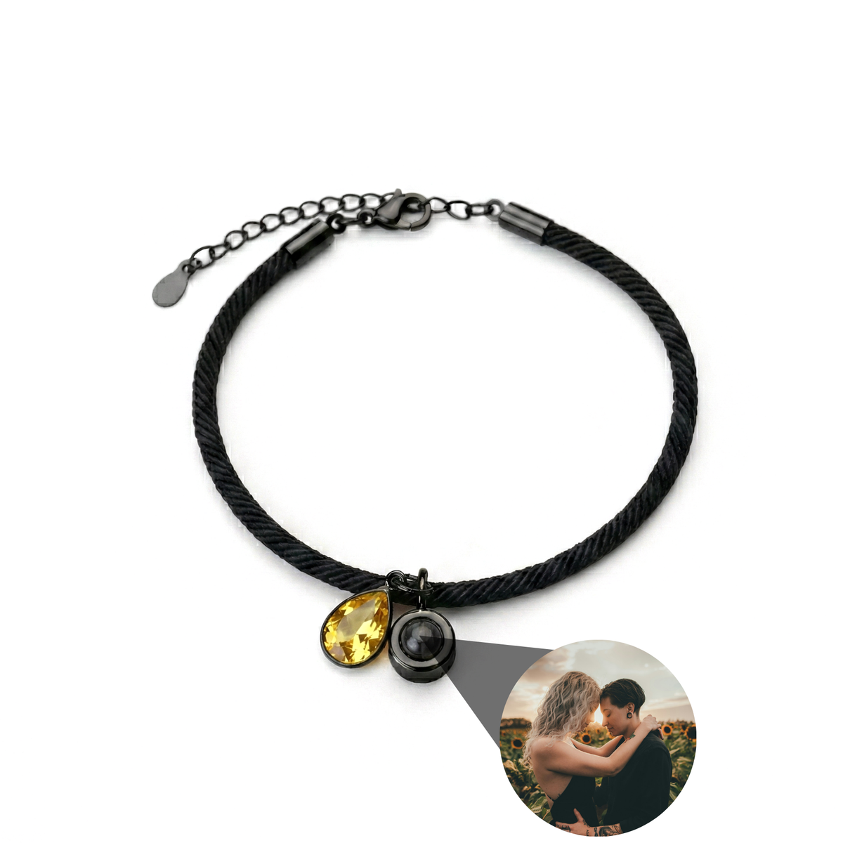 Essence Personalized Photo Bracelet with Birthstone