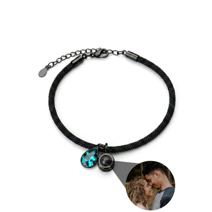 Essence Personalized Photo Bracelet with Birthstone