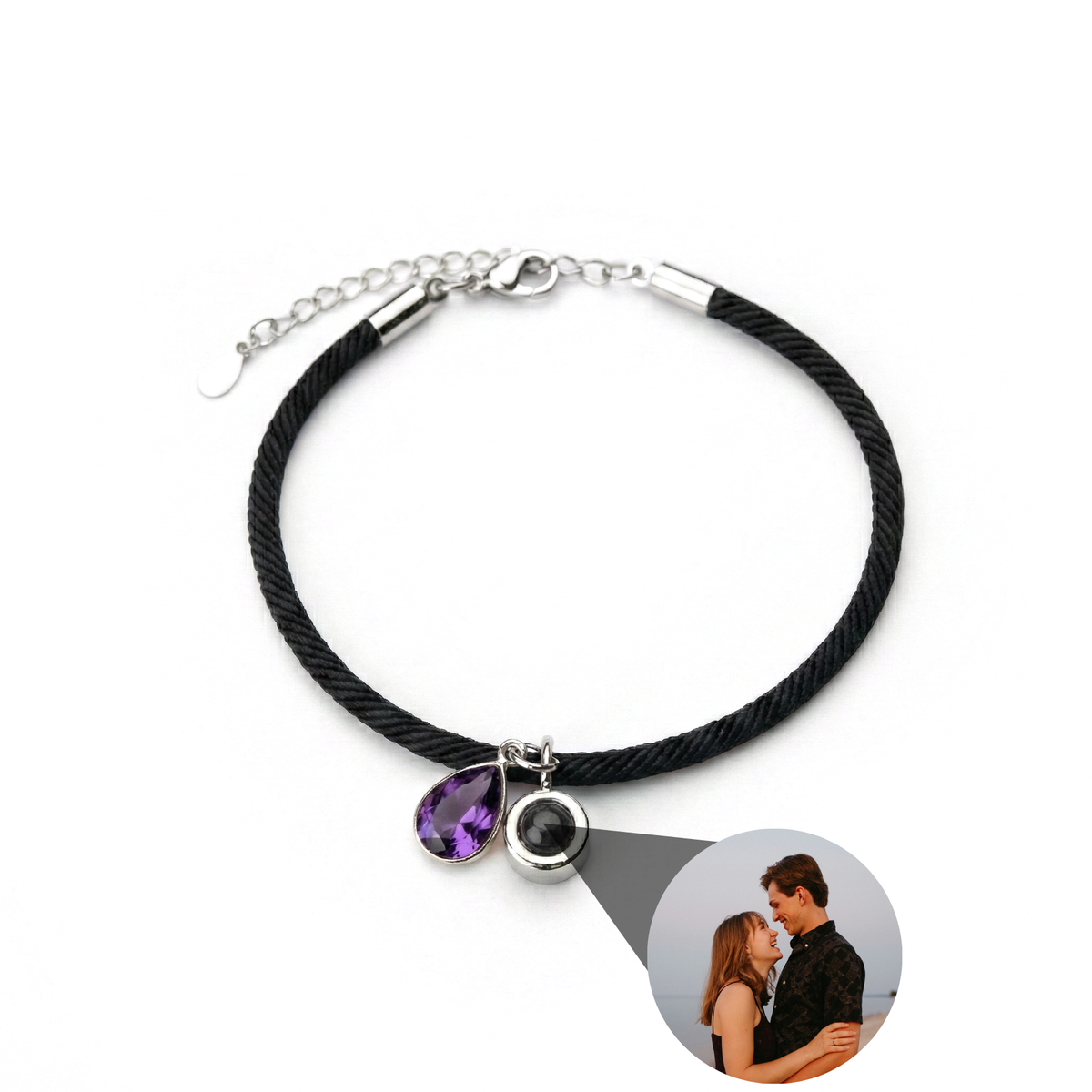 Essence Personalized Photo Bracelet with Birthstone