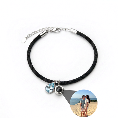 Essence Personalized Photo Bracelet with Birthstone