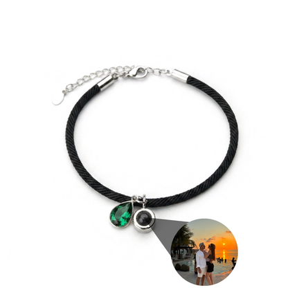 Essence Personalized Photo Bracelet with Birthstone