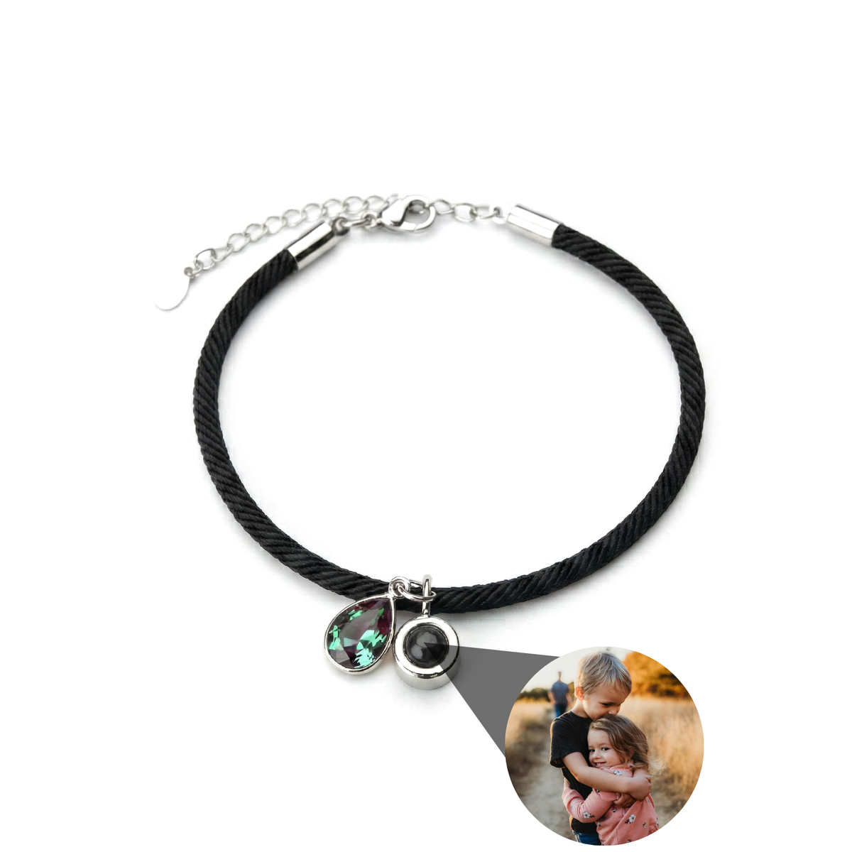 Essence Personalized Photo Bracelet with Birthstone
