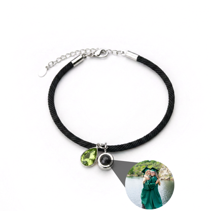 Essence Personalized Photo Bracelet with Birthstone