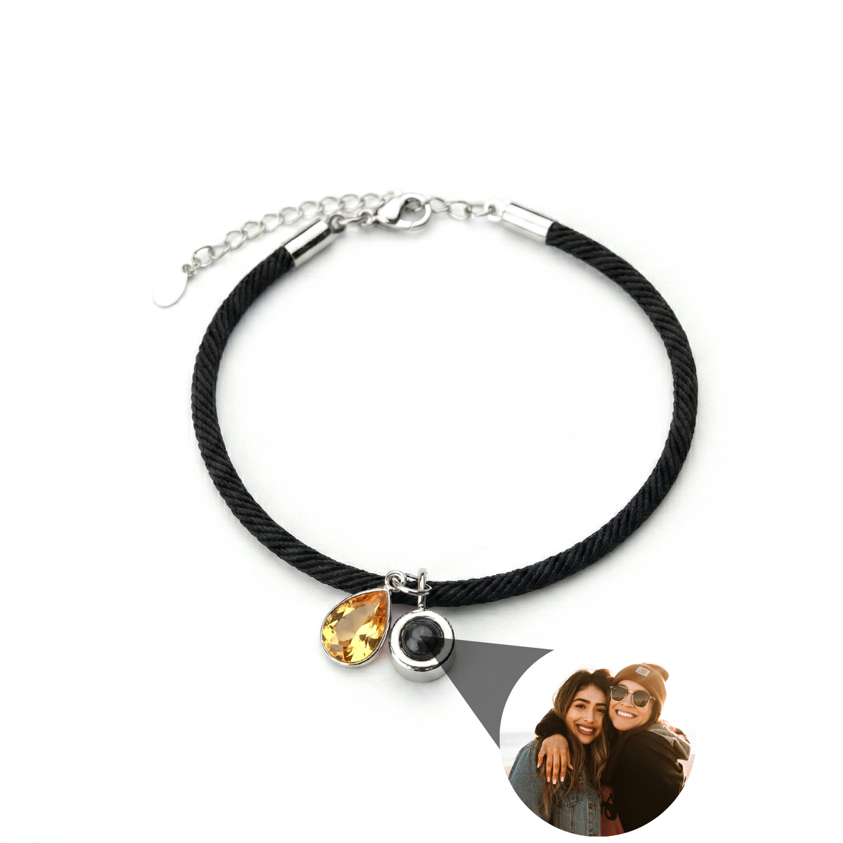 Essence Personalized Photo Bracelet with Birthstone