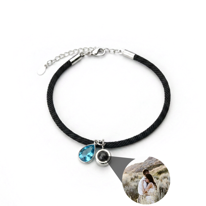 Essence Personalized Photo Bracelet with Birthstone
