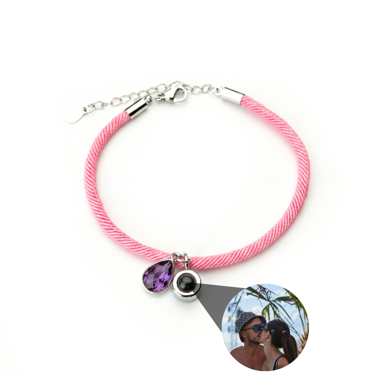 Essence Personalized Photo Bracelet with Birthstone