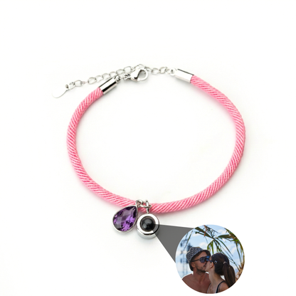 Essence Personalized Photo Bracelet with Birthstone