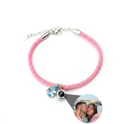 Essence Personalized Photo Bracelet with Birthstone