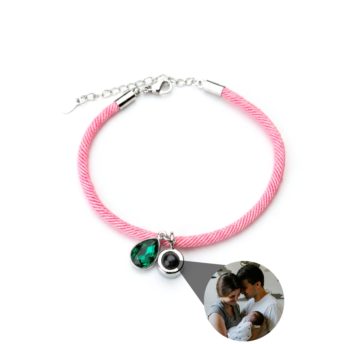 Essence Personalized Photo Bracelet with Birthstone