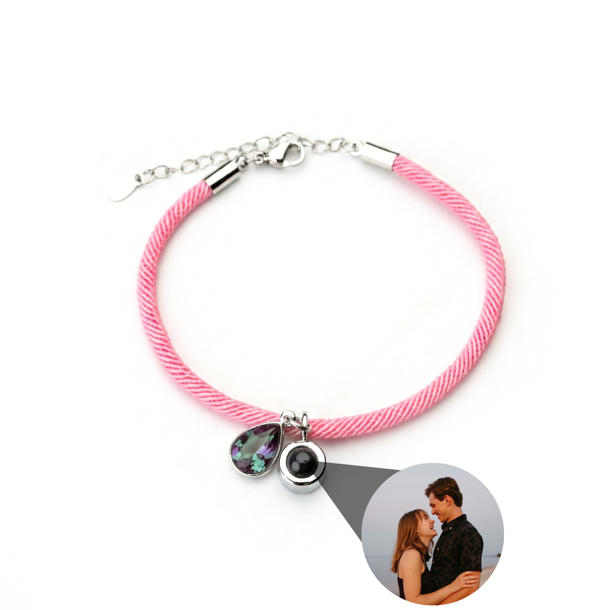 Essence Personalized Photo Bracelet with Birthstone