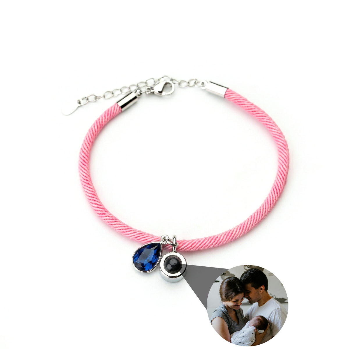 Essence Personalized Photo Bracelet with Birthstone