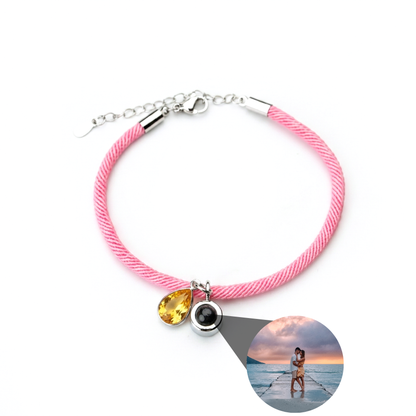Essence Personalized Photo Bracelet with Birthstone