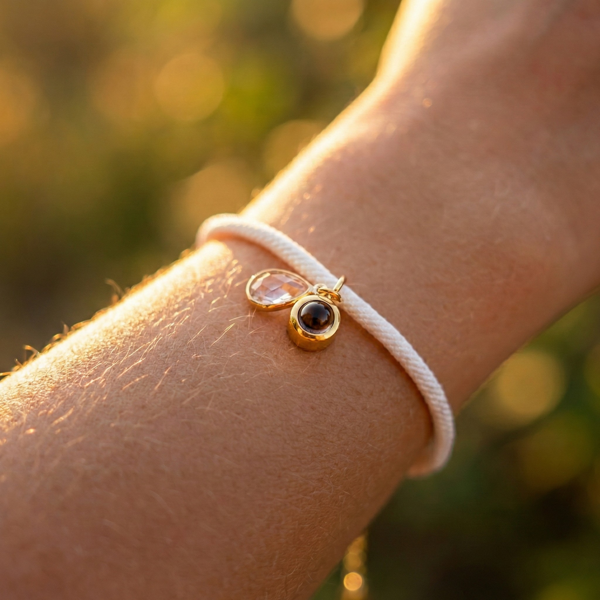 Essence Personalized Photo Bracelet with Birthstone