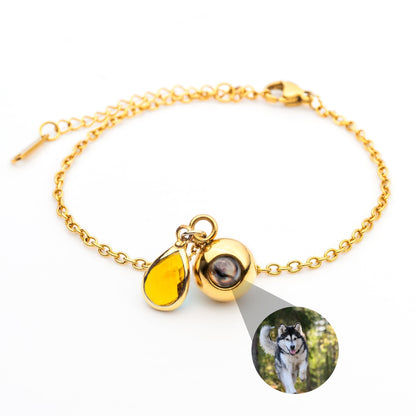Personalized Photo Bracelet with Birthstone