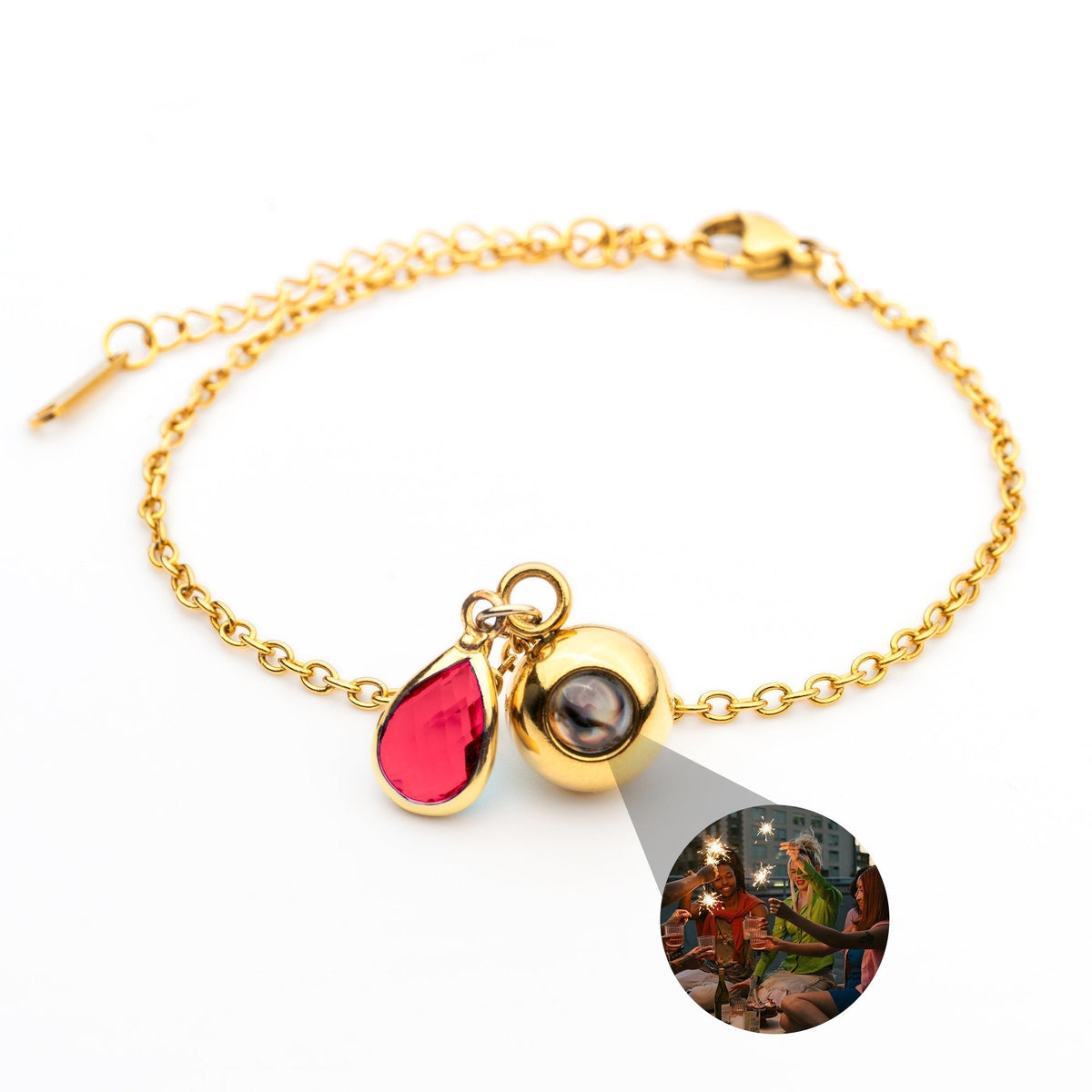 Personalized Photo Bracelet with Birthstone
