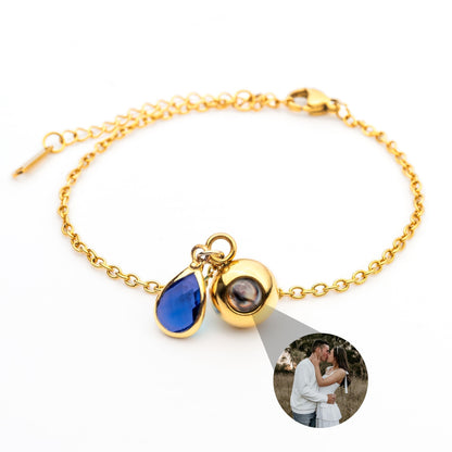 Personalized Photo Bracelet with Birthstone
