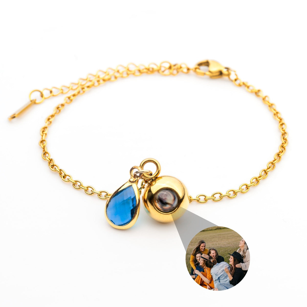 Personalized Photo Bracelet with Birthstone